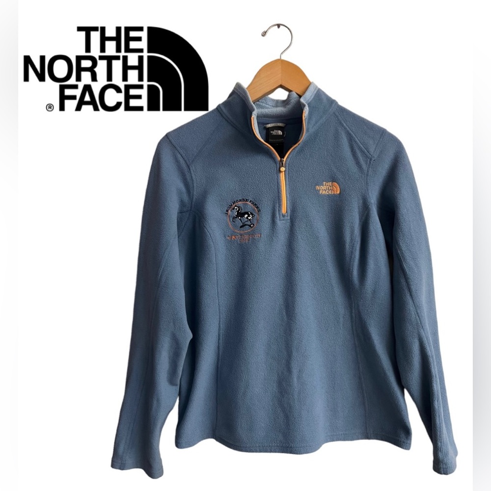 THE NORTH FACE Women’s M Fleece‎ Pullover Zip Blue “Iron Horse Farms 2015”